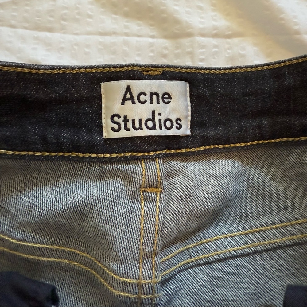 Acne Studios Women's High Rise Straight Leg Jeans  Dark Wash Black - Size 38